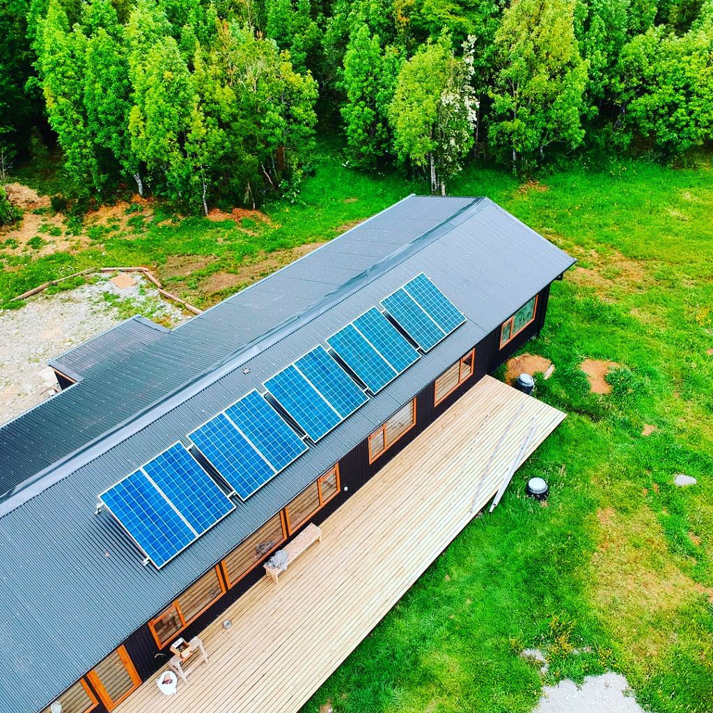 Vista desde una casa construida por FCP Chile, con vista al volcán